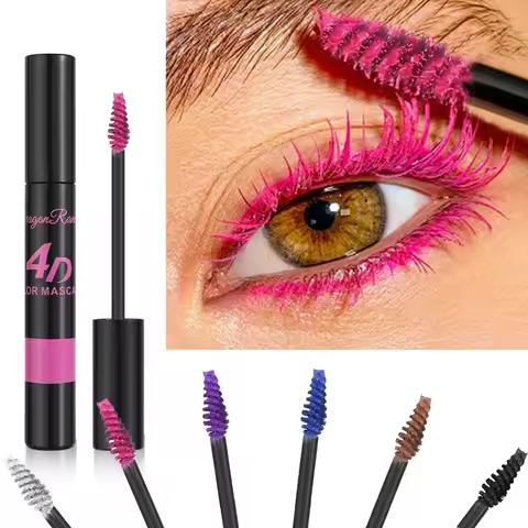 Colored Mascara Makeup 4D Silky Natural Long Eyelashes Mascara Waterproof Long-lasting Extension Thi