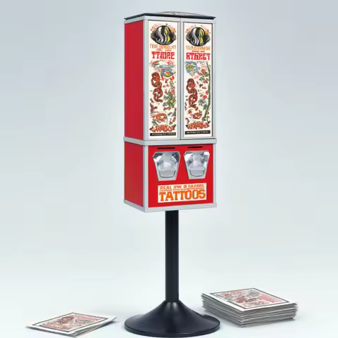 Business Idea Card Trading Station Tattoo Vending Machine Mini Customized Sticker Card Vending Machi