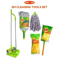 3M Scotch-Brite Cleaning Tools Set 3M Broom & Dustpan Set String Mop Cotton Thread Mop 1+1 Value Set
