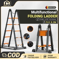 Two Way Double Sided Tangga Foldable Ladder Multipurpose Telescopic Ladder Extendable Aluminium Ladd