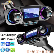 WATTLE Car Audio MP3, Bluetooth 5.0 Fast Charger Wireless Bluetooth Player,  Wireless Car Adapter Dual USB Charger Car FM Transmitter Car Accessories