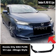 HONDA CITY GN2 Sedan 2023 FACELIFT RS Lips Glossy BLACK City RS BODYKIT FRONT Lips City Accessories