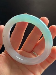 冰種 天然翡翠 緬甸 A玉 玉鐲 • 糯冰種冰藍翡翠福鐲