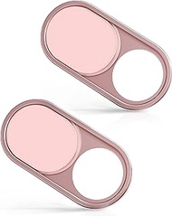 imluckies Metal Webcam Cover Slide, 0.023in Camera Cover for Laptop Computer, MacBook Pro/Air iMac iPad Tablet iPhone 8/7/6 Plus, Echo Show/Spot Web Camera Blocker Protect Your Privacy [2 Pack Pink]