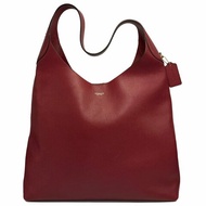 [全新]COACH 2026專櫃新款BROOKLYN 34素面牛皮肩背托特包(福利品/酒紅)