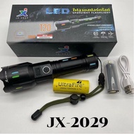 NEW ไฟฉายสปอร์ตไลท์แรงสูงเรืองแสง LED XMLT20WHITE LASER JX-2028JX-2029 5โหมดสว่างแข็งแรงทนทาน