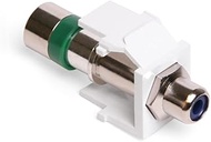 Leviton 40782-RLW QuickPort Compression RCA Connector, Blue Insert, White