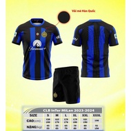 M021 - Black MIAMI INTER MIAMI INTER Club Soccer Shirt With Blue Stripe 2024 - Black MIAMI INTER Club T-Shirt With Blue Stripe