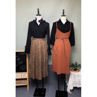 2-hand patterned skirt/2-hand 2-strap camisole