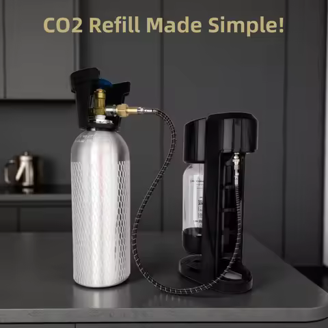 Soda Water Accessories Cylinder CO2 Refill Station Adaptor With Hose On/Off Adapter W21.8-14 or G3/4