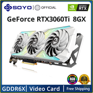 [Uanwe] SOYO แบรนด์ NVIDIA GeForce RTX 3060 Ti 8G การ์ดจอ GDDR6X หน่วยความจำวิดีโอ256Bit PCIE4.0x16 