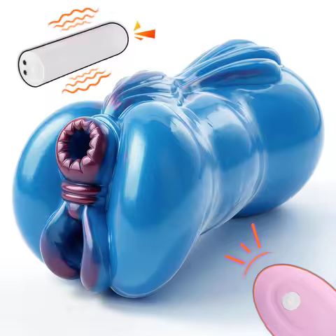 SHAZ Horse Hip Design Silicone Male Masturbator, Rechargeable 10 Mode Vibrator, Tight Texture with A