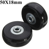 2pcs 50mm Black Luggage Suitcase Replacement Rubber Wheel Roller Suitcase Repair Parts