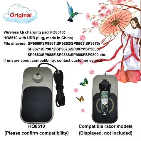 Wireless charging pad HQ8510 compatible with Electric Shaver SP9860\SP9861\SP9863\SP9870\SP9873\SP98
