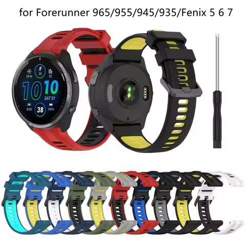 Silicone Strap For Garmin Forerunner 965 955 945 935 Approach S62 S60 Instinct 2 Epix Gen 2 Band Fen