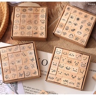 Decorative Wood Stamps, Mini Craft Stamps Set Rubber Stamps for Crafting, DIY Crafting Projects & Cr