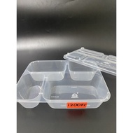50pcs FC 1200 FC / QC 1200 QC CONTAINER SQUARE QUARTER COMPARTMENT / FOUR COMPARTMENT   MURAHH 