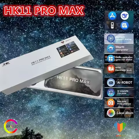 2025 NEW Original HK11 Pro Max SmartWatch AI ROBOT Network Sharing AMOLED NFC Compass GPS 3D Menu Ch