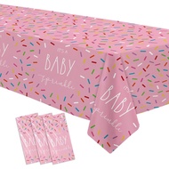 Sprinkle Baby Shower Decorations Tablecloth Girl, 3pcs Disposable Pink Rainbow Confetti Theme It's a