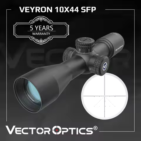 Vector Optics Veyron 10x44 Riflescope Hunting Rifle Scope Compact Tactical Scopes Turret Lock 1/10 M