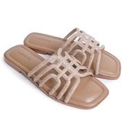 LAPEPA YUK - AKARI Women's Flat Sandals Blink Pearl Gem Premium Size 36 - 40 Women's Flat Sandals Ho