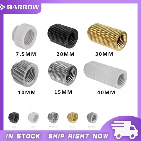 Barrow TNYZ series Male To Female Extender Fitting , 7.5 10 15 20 30 40 mm Length G1/4 M2F Adapter