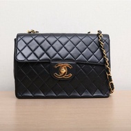 CHANEL 中古黑金羊貝嫂包30黑色4開肩背包