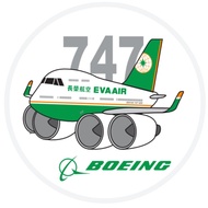 R RBF Out Of Print EVA AIR 747 STICKER S-C-747-BR