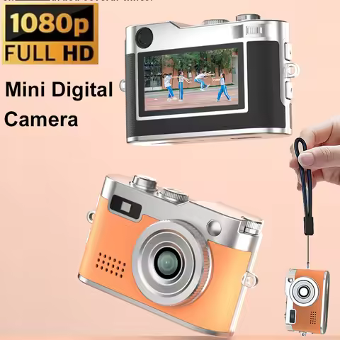 Mini Camera Retro Campus Digital Camera HD Outdoor Travel Photo Camera Portable Kids Camera with Scr