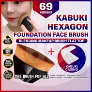 Foundation Makeup Brush Flat Top Kabuki Hexagon Face Blush Liquid Powder Foundation Brush Blending C