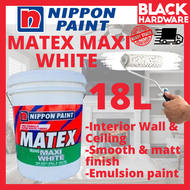 Black Hardware Nippon Super Matex Maxi White 18l Interior Wall Paint Ceiling Cat Undercoat Dinding S