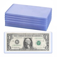 173*75mm Bill Currency PVC Clear Hard Plastic Sleeve Clip Paper Money Notes Bills Holder for Collect