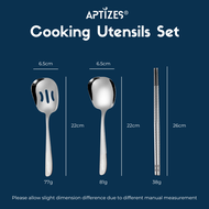APTIZES | Cooking Utensils Set | Thicken 304 (18/08) Stainless Steel Mirror Polished Kitchen Utensil