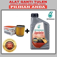 PETRONAS SPRINTA F700 15W-50 SEMI SYNTHETIC 4T MOTOR ENGINE OIL + OIL FILTER / LC135 / SRL115-FI / Y