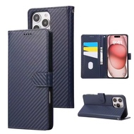 New Kevlar Leather Case Oppo A5 A9 2020 A16 A5S A7 A12 F9 Business Card Flip Open And Close Envelope