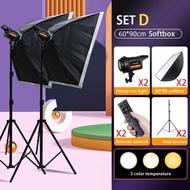 ไฟถ่ายรูป 500W LED ไฟไลฟ์สด ไฟสตูดิโอ with 65cm Lantern Softbox & Stand Studio Live Stream Photo Vid
