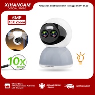 XIHANCAM Zoom 10x CCTV Lampu Wifi 6MP IP Kamera Dual Lens 360 PTZ CCTV Indoor Jarak Jauh Lewat HP