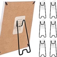 12 Pcs Adjustable Picture Frame Bracket Stainless Steel Picture Frame Easel Backs with Self-Adhesive