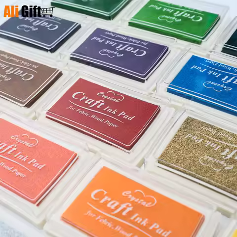 1pc 15 Colors Big Ink Pad Stamp Planner Scrapbooking Silicone Stamps Inkpad Diy Diary Greeting Card 