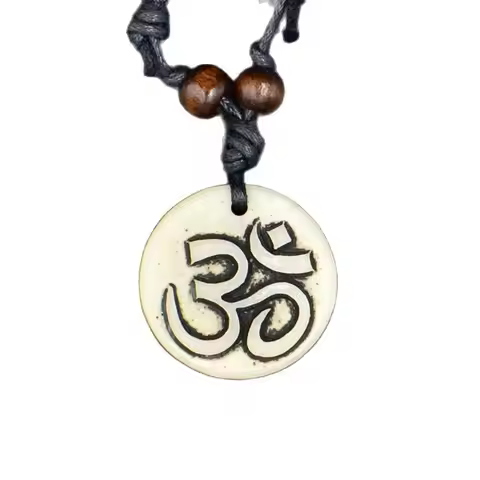 AUM OM Ohm Hindu Buddhist Hinduism Yoga India resin Pendant Necklace Amulet Lucky Gift Tribal Fashio