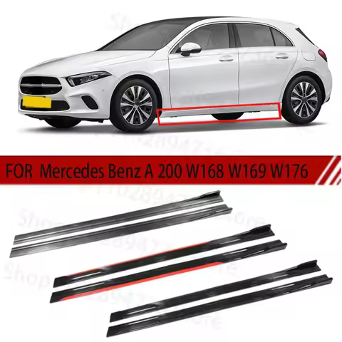 FOR Mercedes Benz A 200 W168 W169 W176 2M Car Side Skirt Extension Plate Lip Separator Bumper 2.18M 