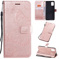 For Samsung Galaxy A02 A01 A11 A21S A31 A51 A71 A81 A91 Note 10 Lite S10 Lite Butterfly Phone Case Magnetic Leather Wallet Card Slot Flip Cover Casing