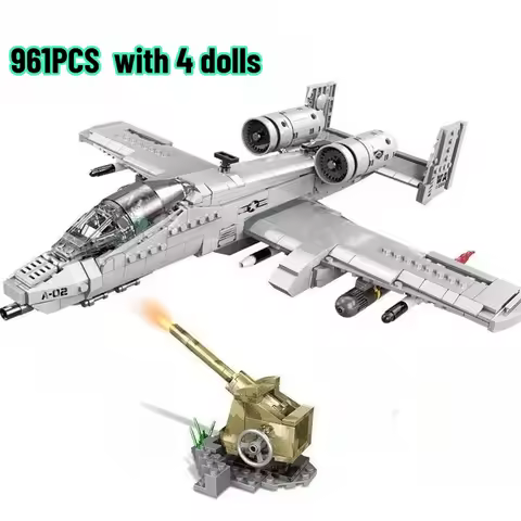1713pcs Military The A10 F35 Fighter Thunderbolt II Warthog Fighter WW2 Aircraft Soldier Building Bl
