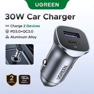 UGREEN PD30W Quick Charge 4.0 3.0 QC USB Car Charger for Xiaomi QC4.0 QC3.0 30W Type C PD Car Chargi