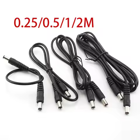 DC Power Cable Plug 5.5 X 2.1mm Male To 5.5 X 2.1 Male CCTV Adapter Connector Cable 12V Power Extens