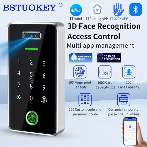 TTlock TThotel App Biometric 3D Face Recognition Electronic Fingerprint, RFID Card,Password, Smart D
