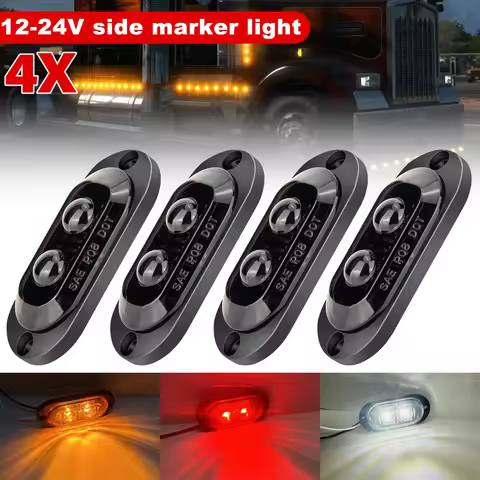 4PCS 2LED Smoked 12-24V Ice Bird Lens Creative Clearance Light Side Marker Light Signal Light for Tr