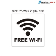 Wifi (sticker) Free Wi-fi Zone Internet - Kawasan Wifi Size: 7" X 7”