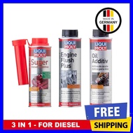 ♢Liqui Moly ENGINE FLUSH (2678) + OIL ADDITIVE + INJECTION CLEANER (3 IN 1)✣