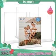 Acrylic Picture Frame 4x6 Inches, 4 Pack Plastic Picture Frames Holder Standing,Double Sided Picture